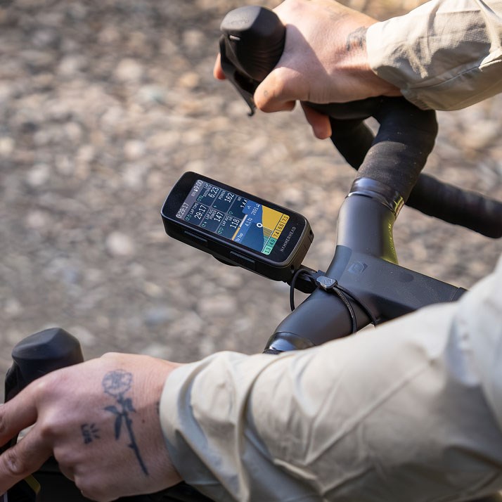 Rider utilizing Karoo's climber mode for climb data