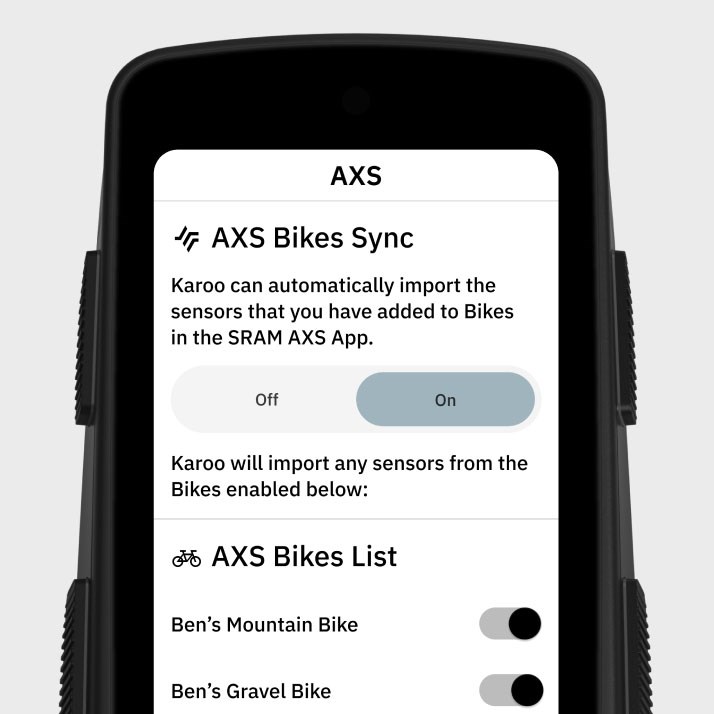 AXS Bike Sync
