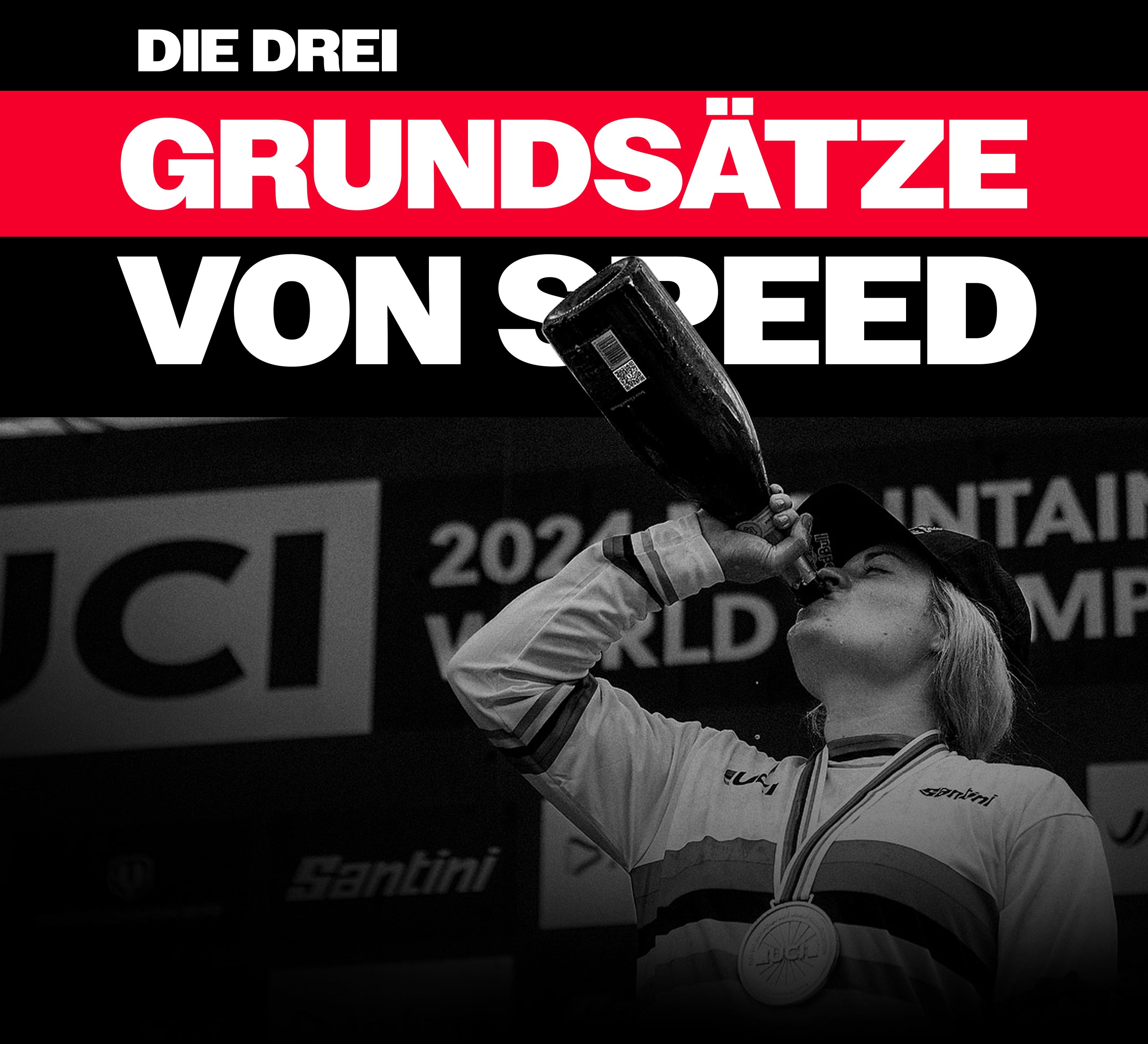 Vali Höll celebrating UCI World Championships podium on RockShox BoXXer