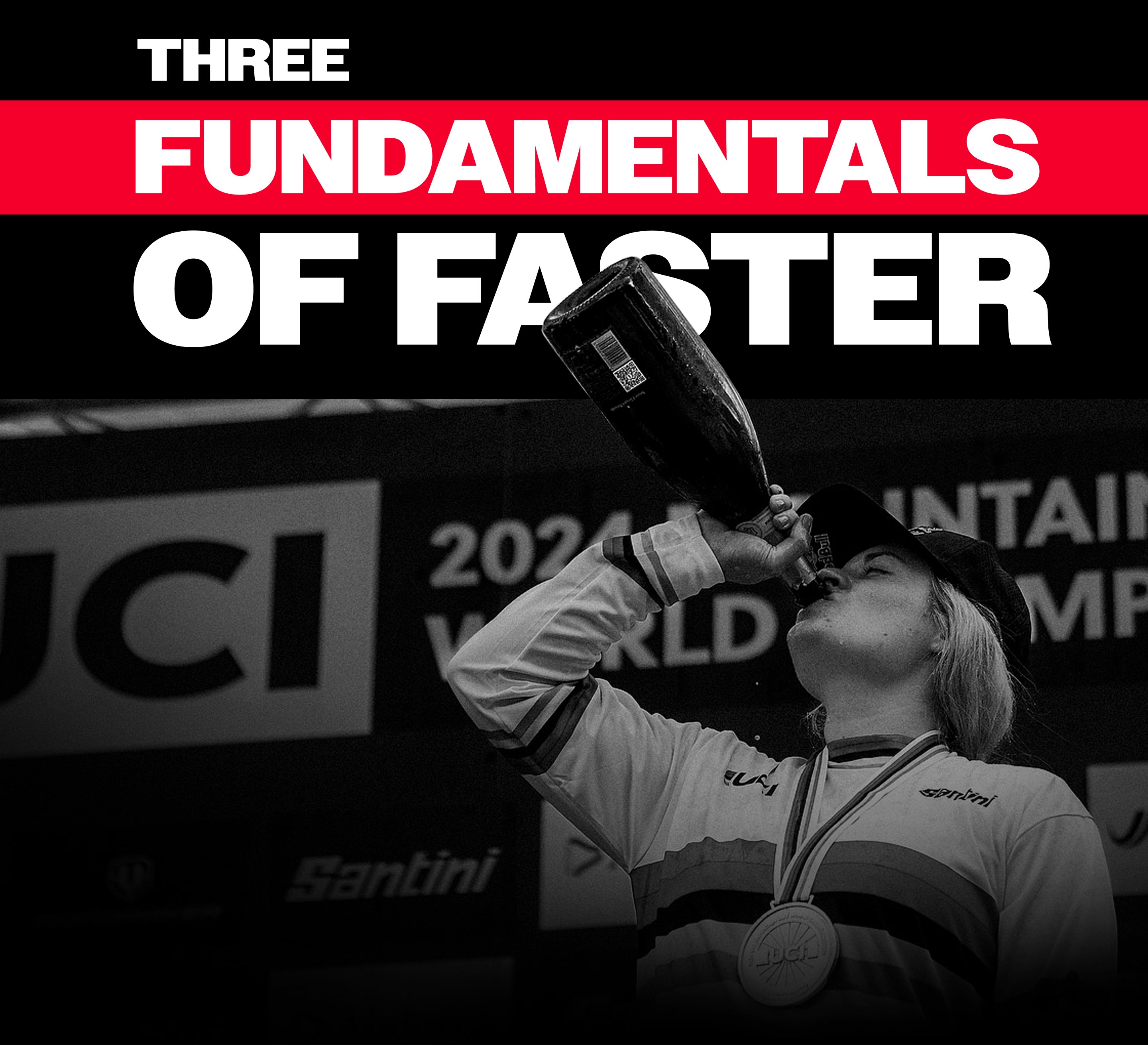 Vali Höll celebrating UCI World Championships podium on RockShox BoXXer