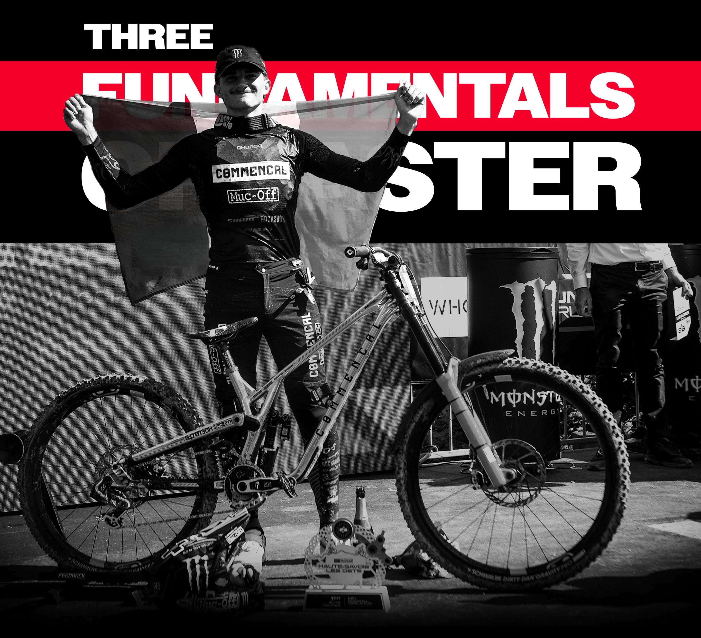 Vali Höll celebrating UCI World Championships podium on RockShox BoXXer