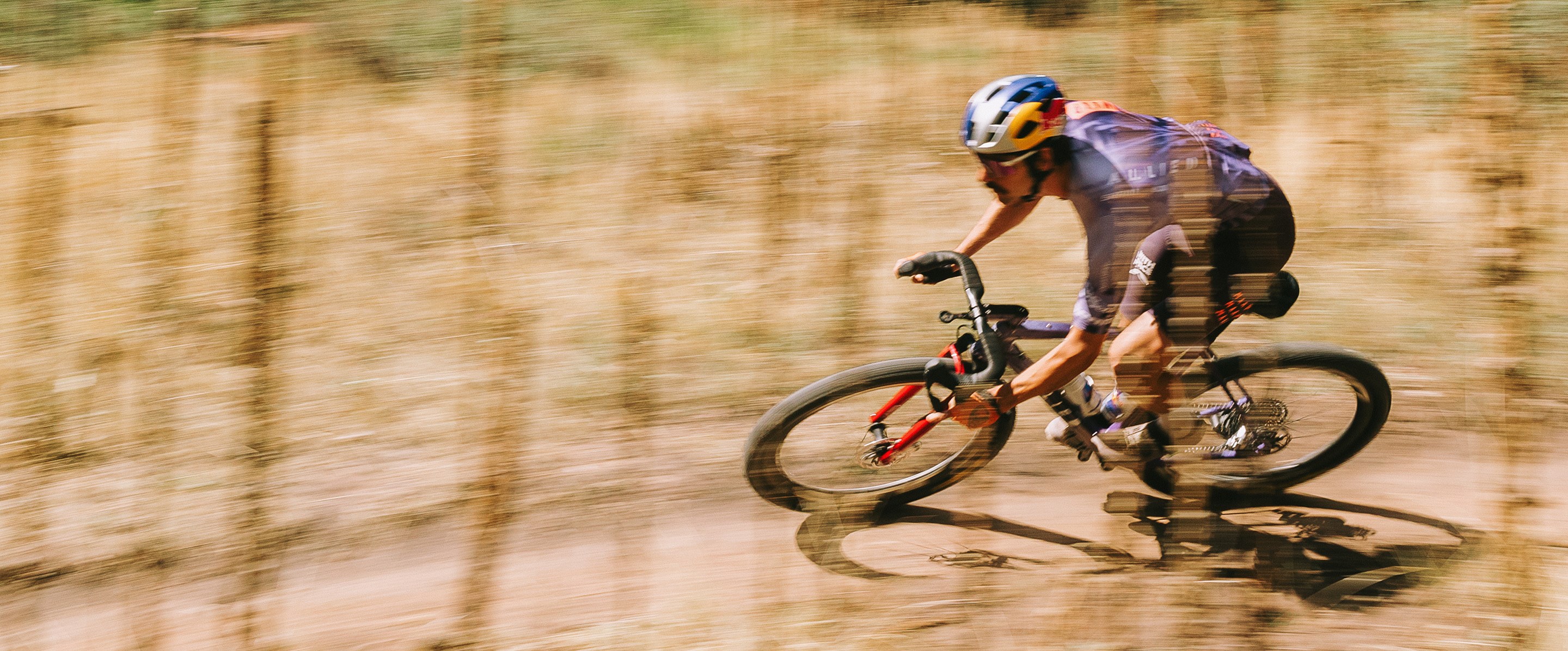 Payson Mcelveen riding RockShox Rudy XL on fast berm