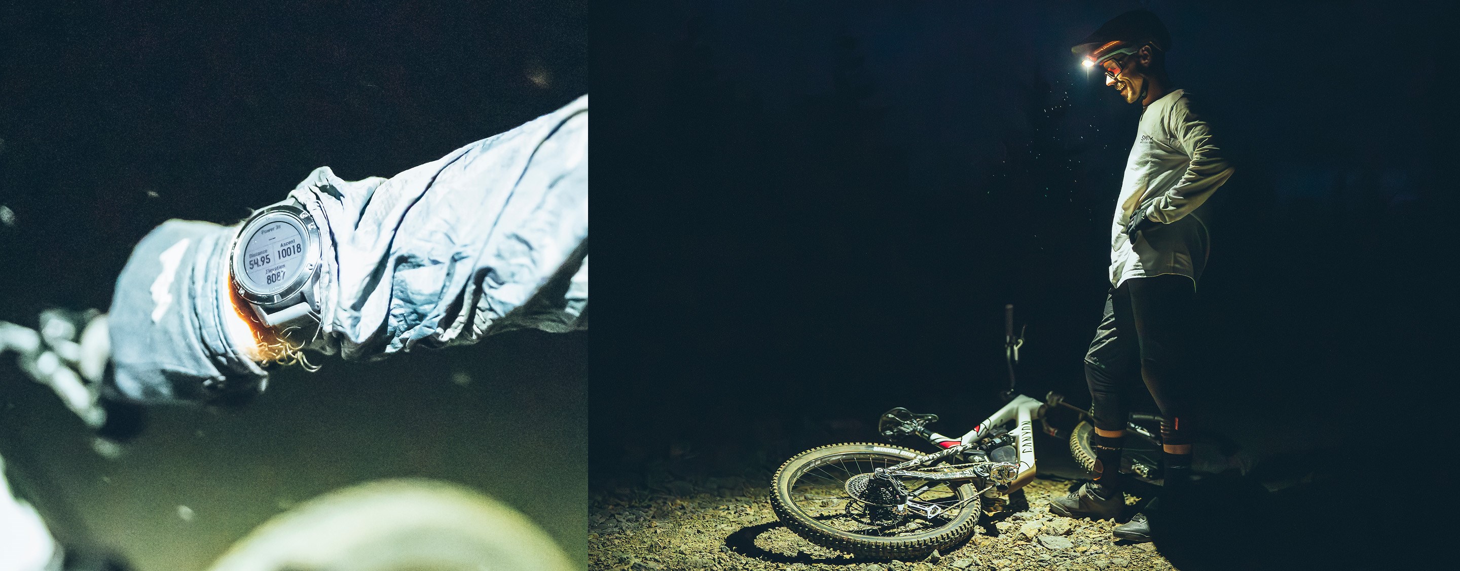 Braydon Bringhurst finishing up 10k elevation ride after nightfall