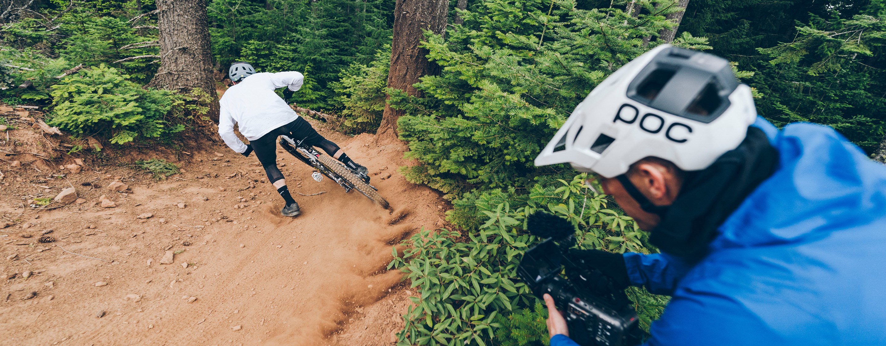 Braydon Bringhurst schralping corner in front of Cinematographer Justin Olsen