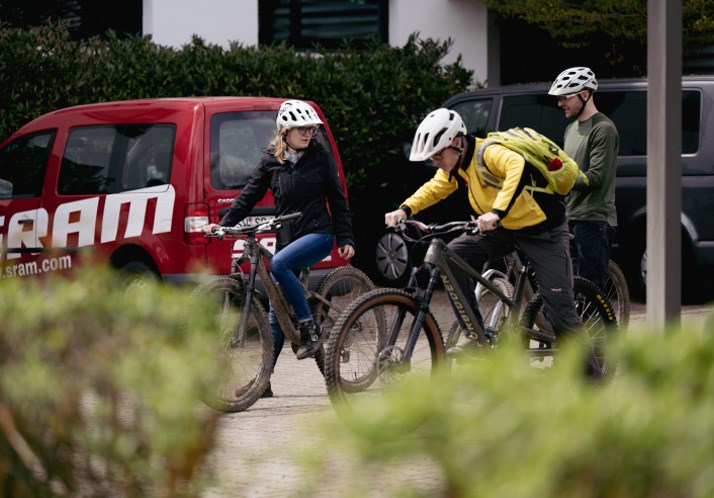 Commuters on bicycles