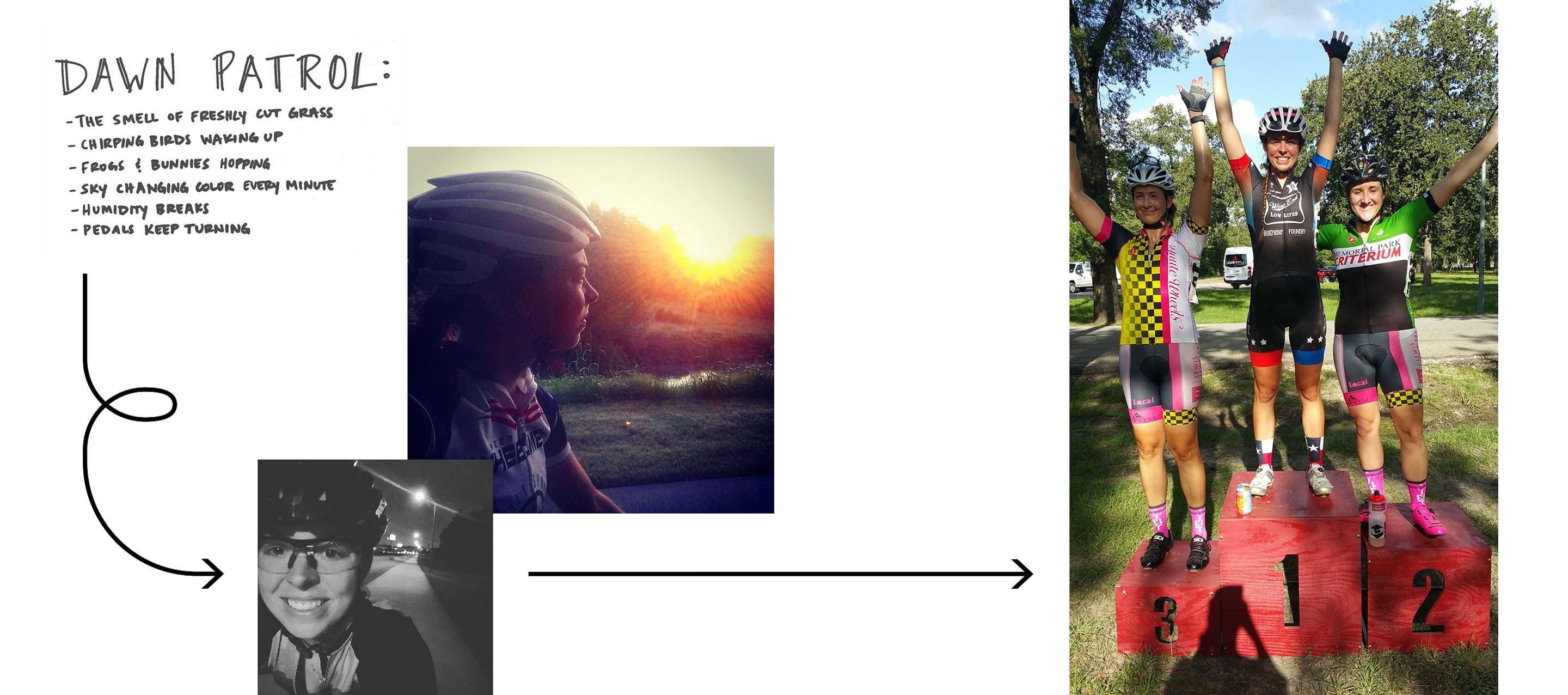 short poem and photos of Ruth early in her cycling career