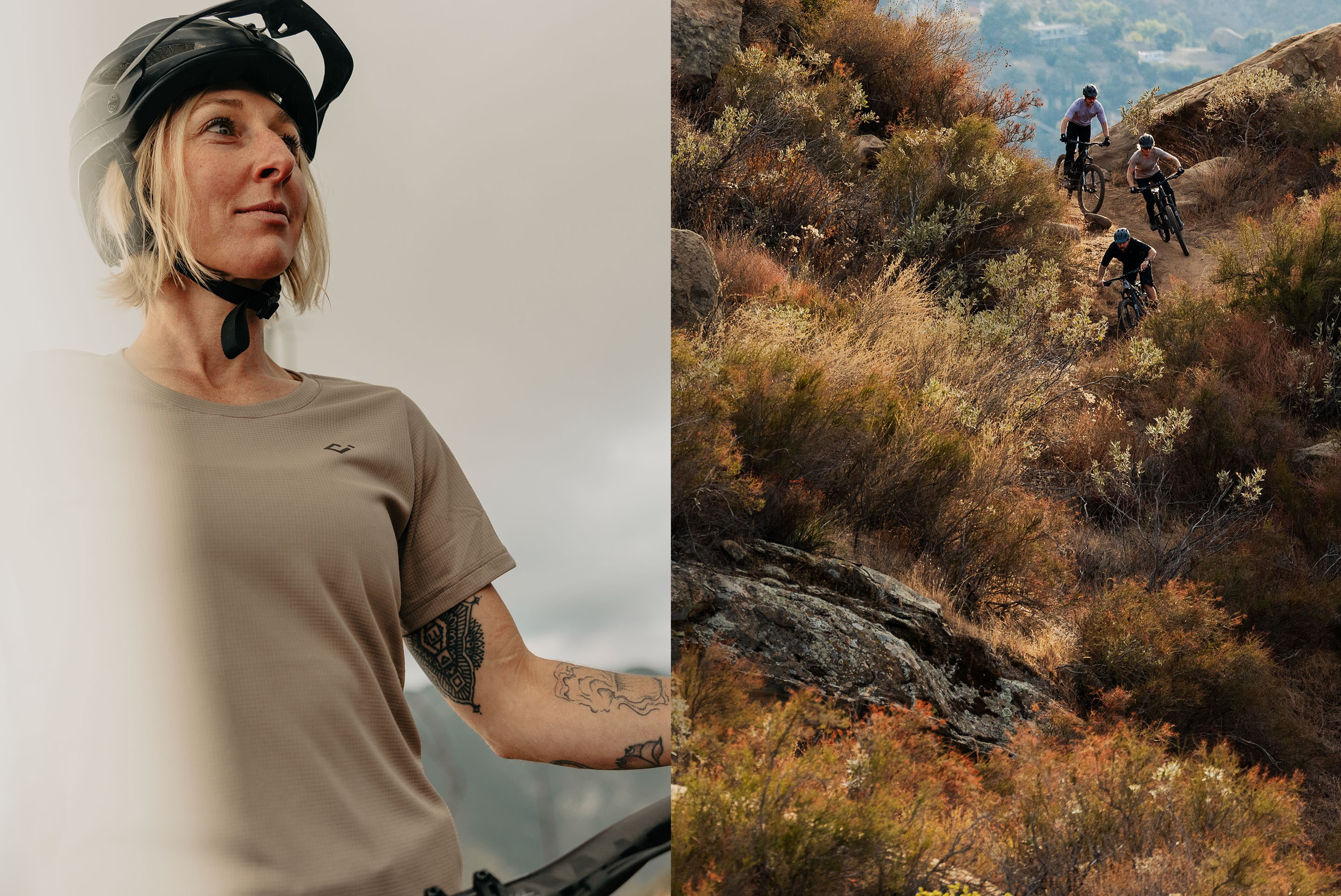 Group of riders going downhill on SRAM Eagle 70 Transmission