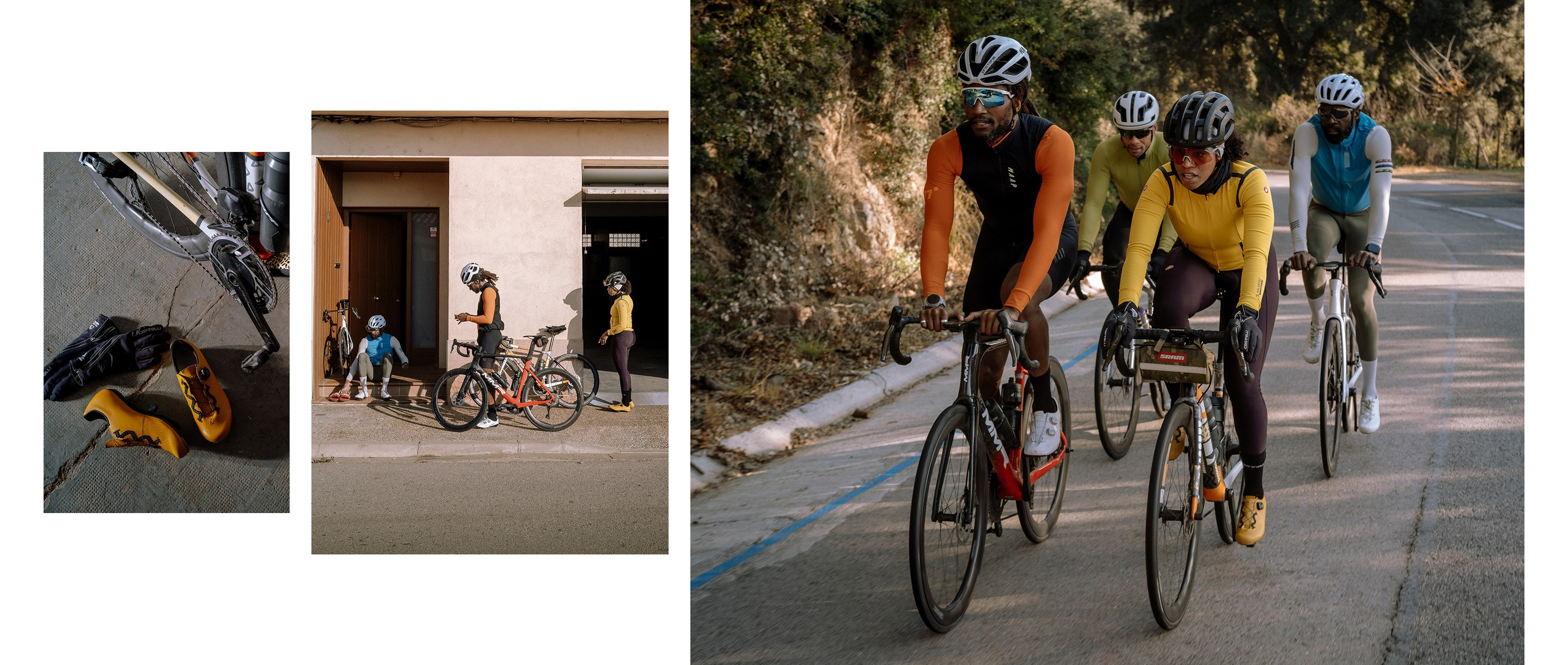 Ayesha McGowan and friends ride in Girona Spain