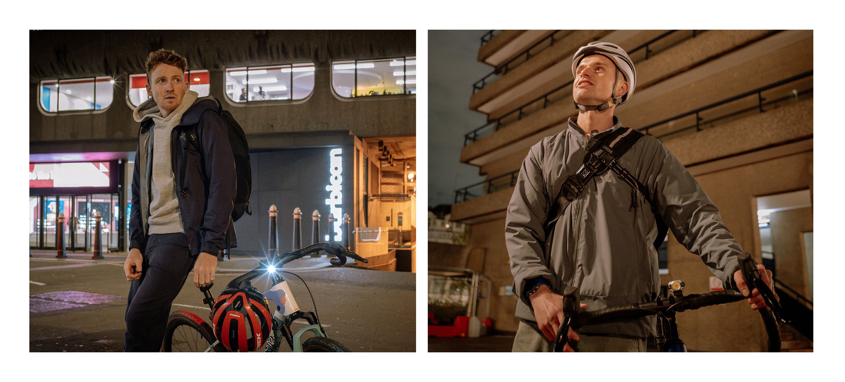 Tao Geoghegan Hart and Ciarán Birch side by side portraits in the streets of london