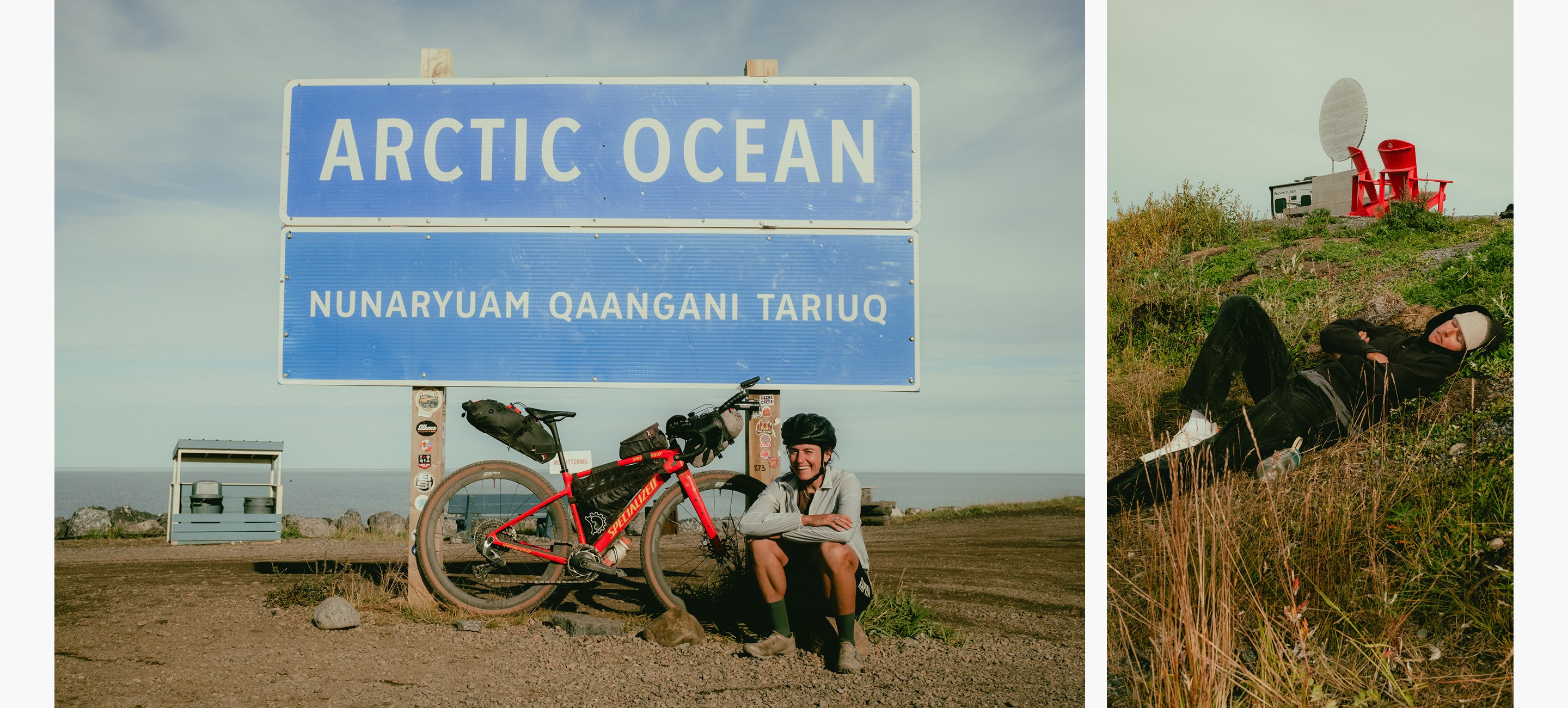Lael Wilcox arrives at the Arctic Ocean after 3 days, 20 hours, and 38 minutes