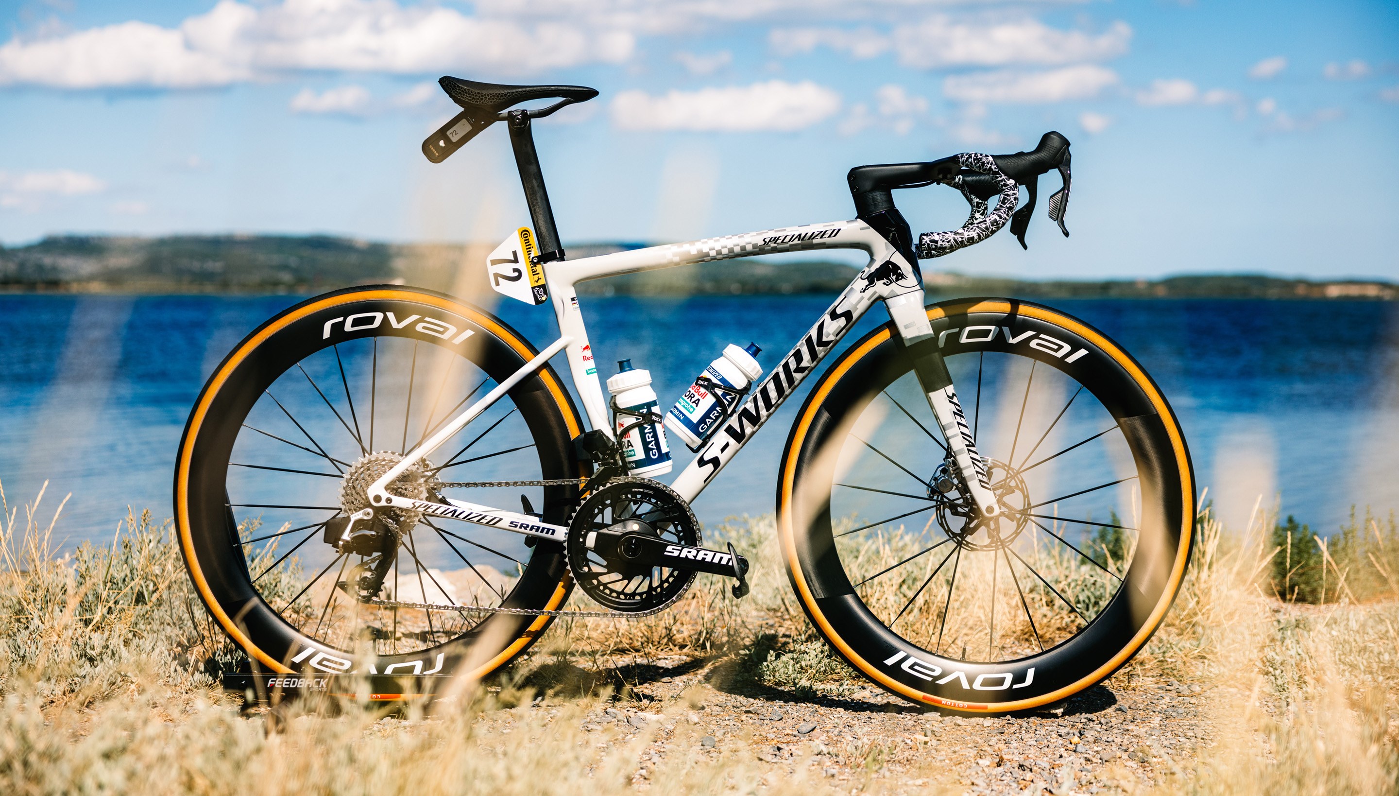 Red Bull Bora Specialized road bike with SRAM RED AXS