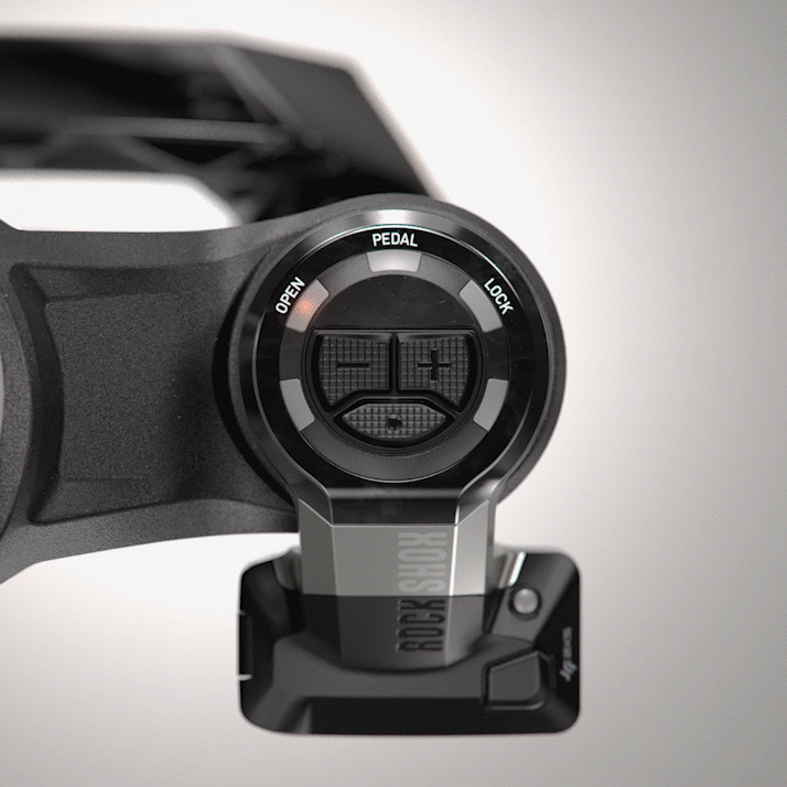 Gif showing orange overrride mode LED on Rockshox Flight Attendant