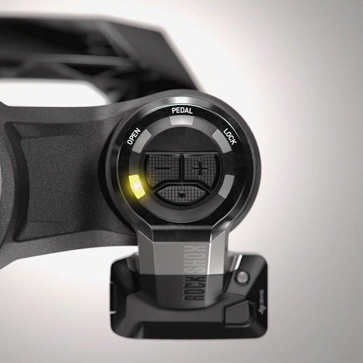Gif showing Yellow search mode LEDs on Rockshox Flight Attendant