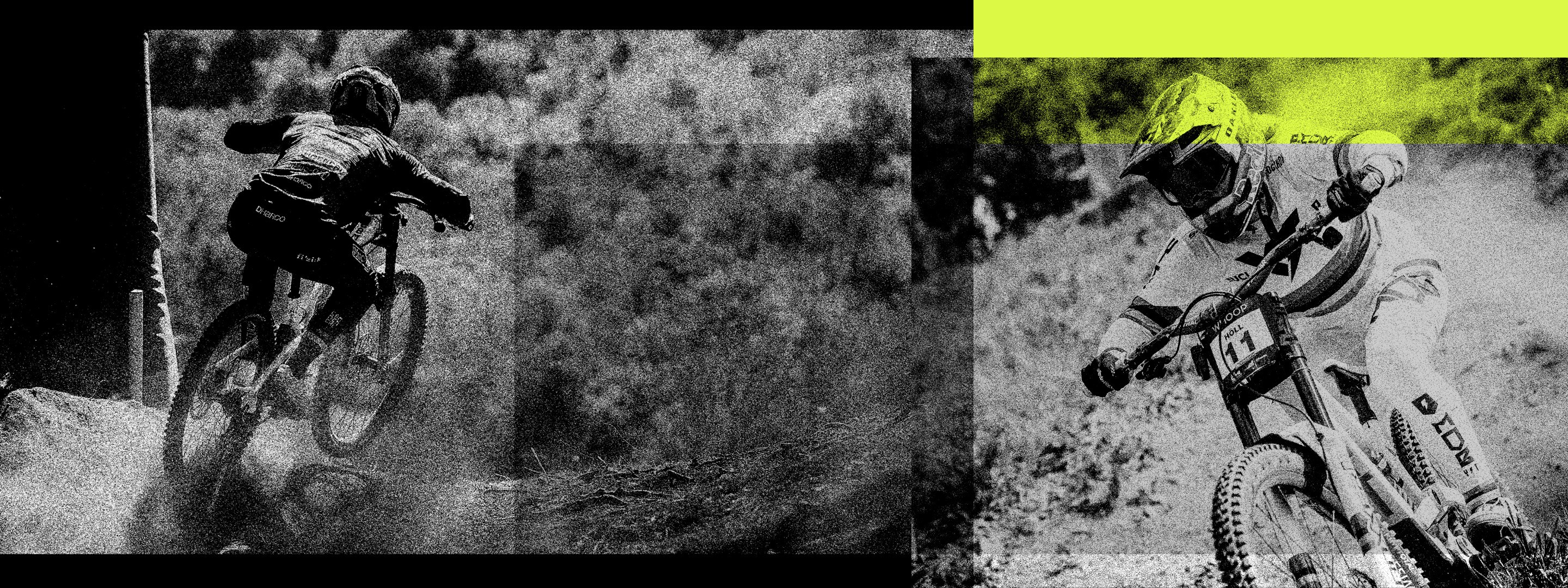 Collage of DH Riders on XX Dh Transmission