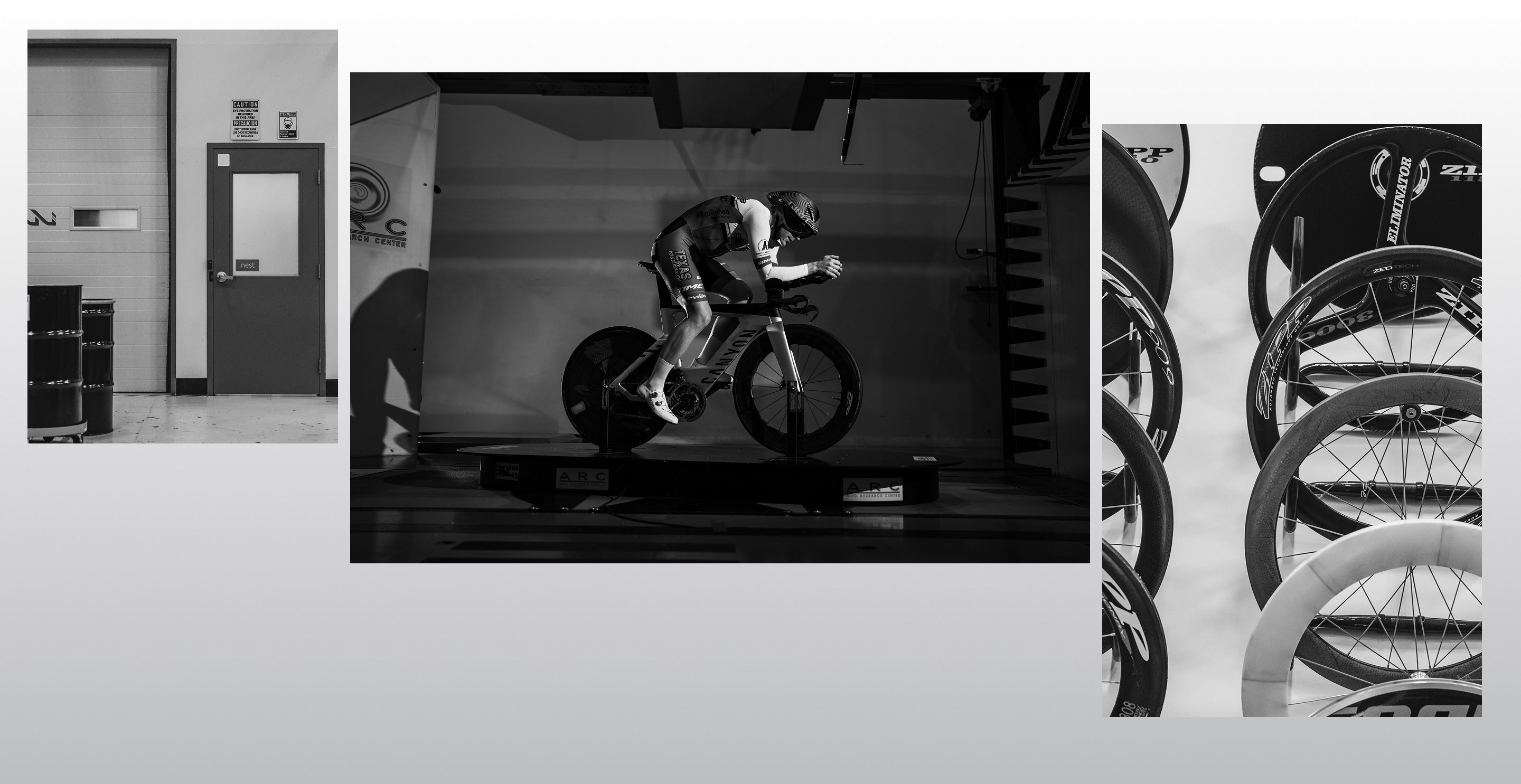 Collage of Photos showing Zipp Wheel Development
