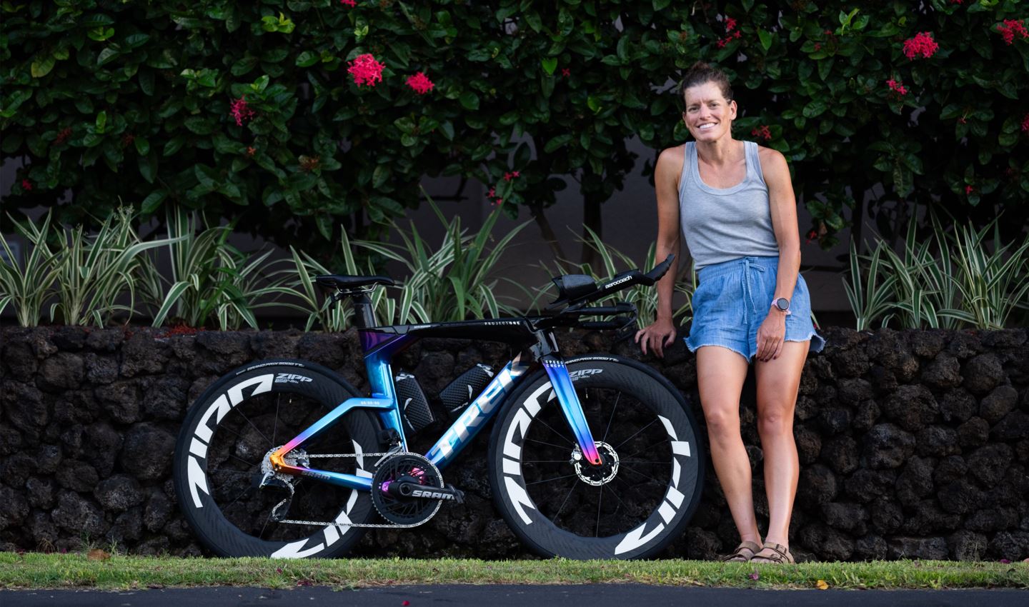 Skye with Zipp 858 NSW equipped Trek Speed Concept