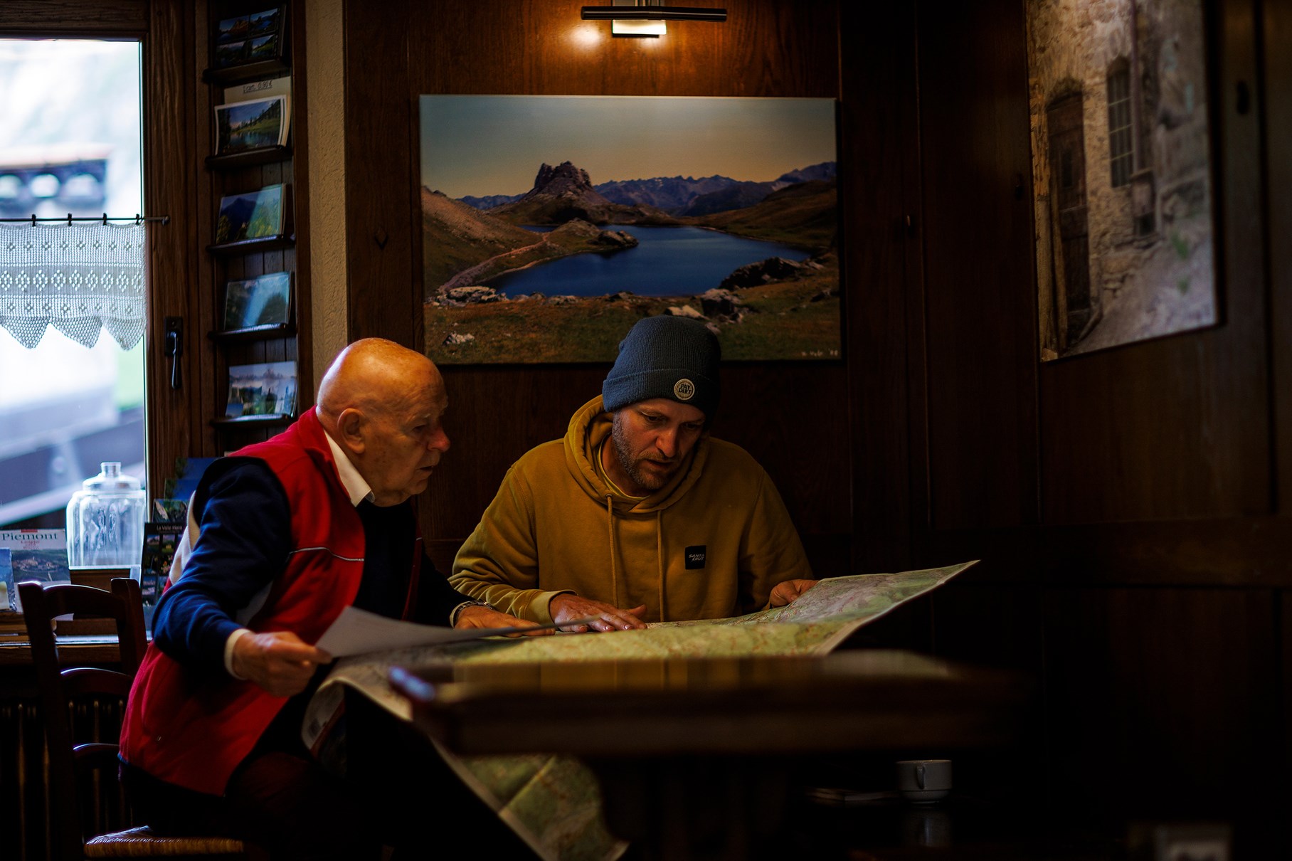 ash and peter going over maps