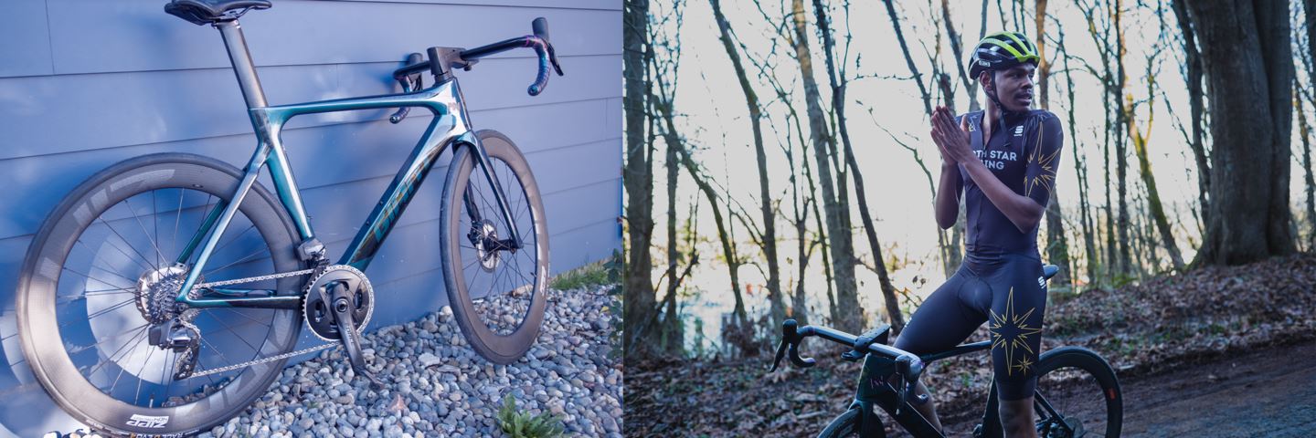 Trevon's bike and a second image of Trevon on his bike