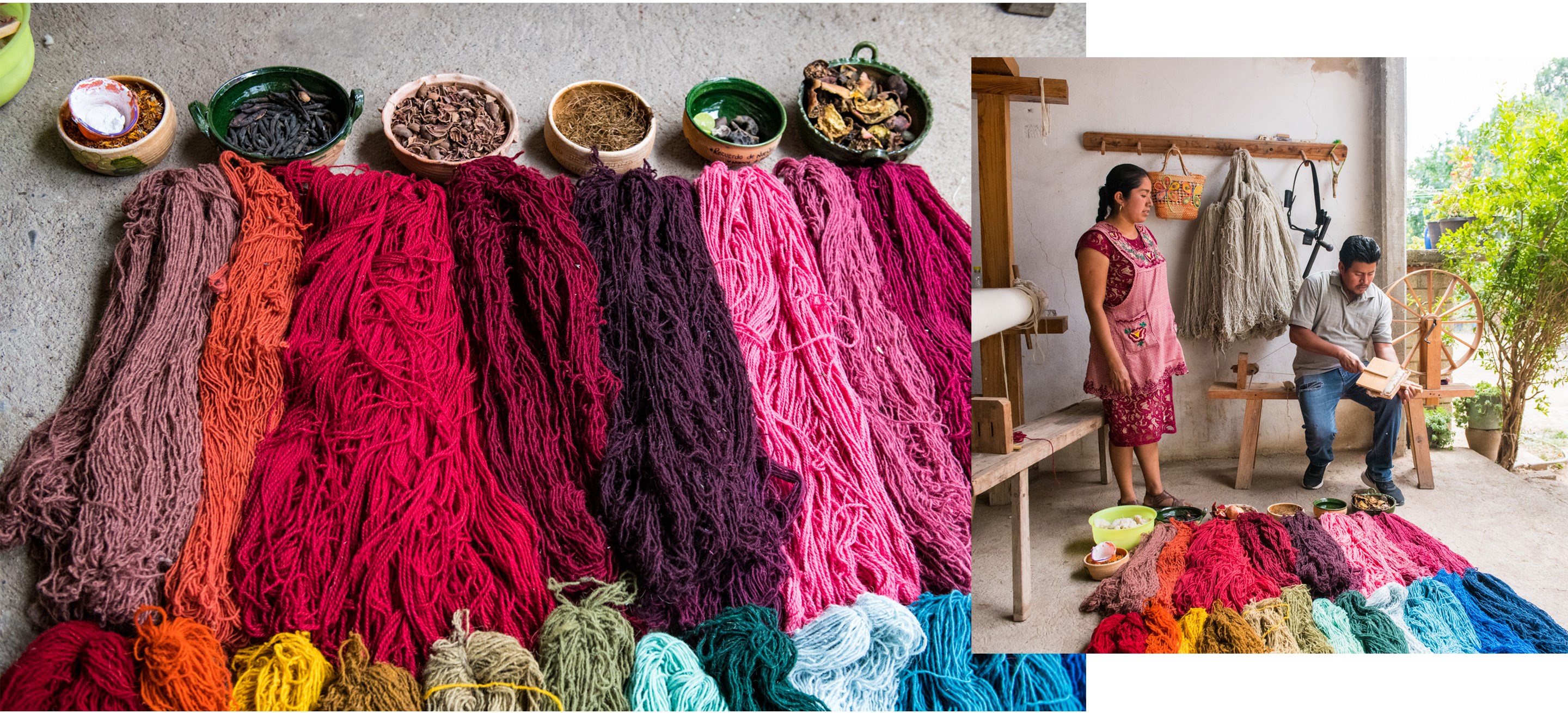 Colourful yarn in Oaxaca