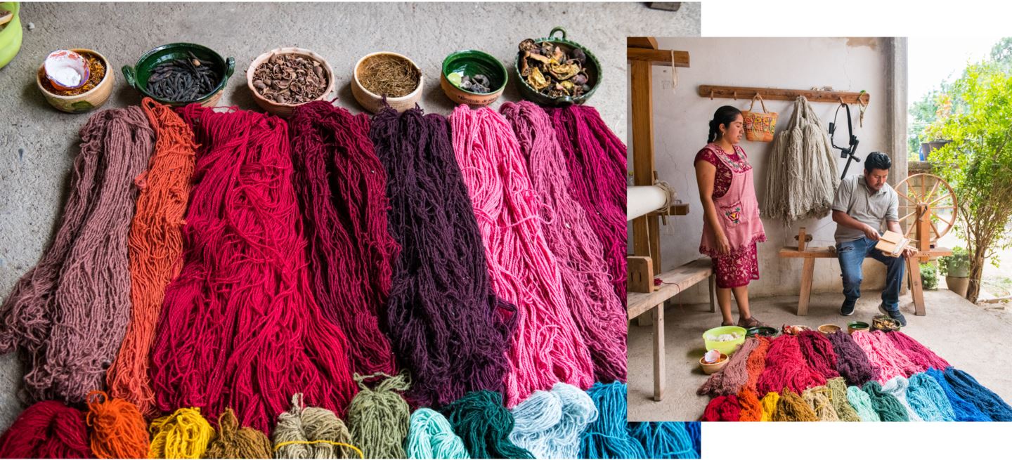 Colourful yarn in Oaxaca