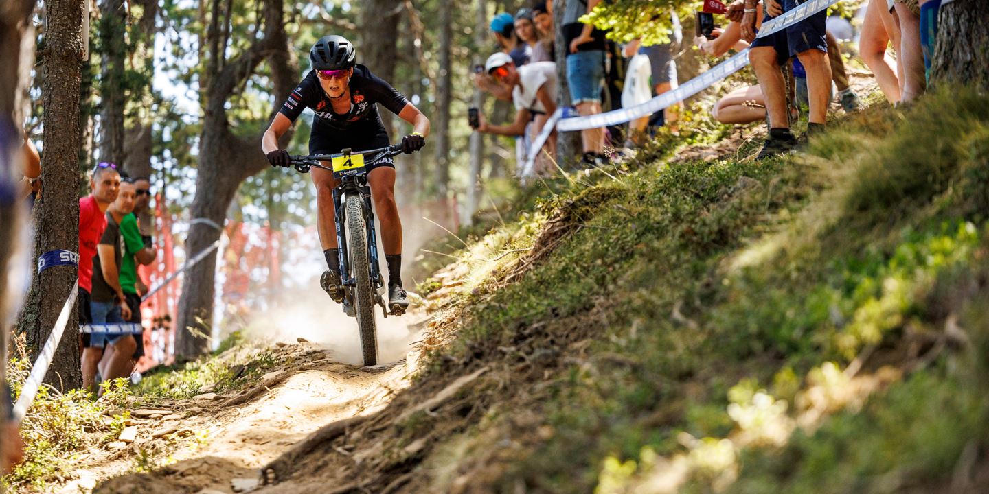 Anne  Terpstra winning the Elite Women's XCO in Vallnord, Andorra.