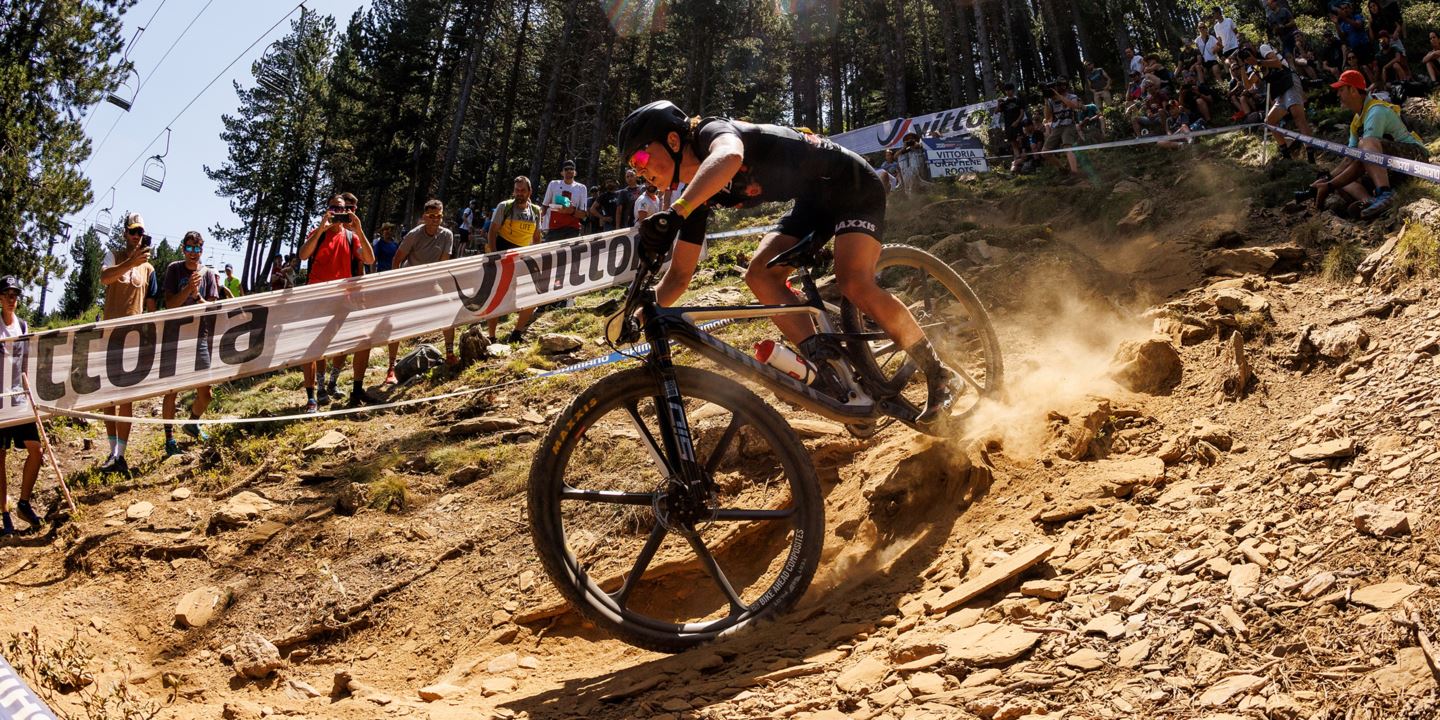 Anne Terpstra leading the XCO in Vallnord, Andorra.