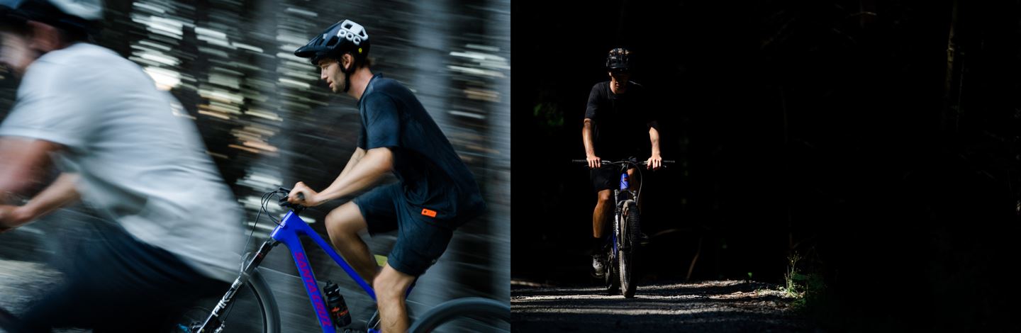 Riding with two friends.