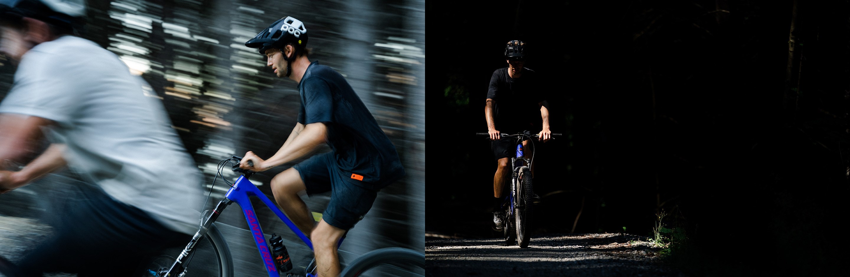 Riding with two friends.