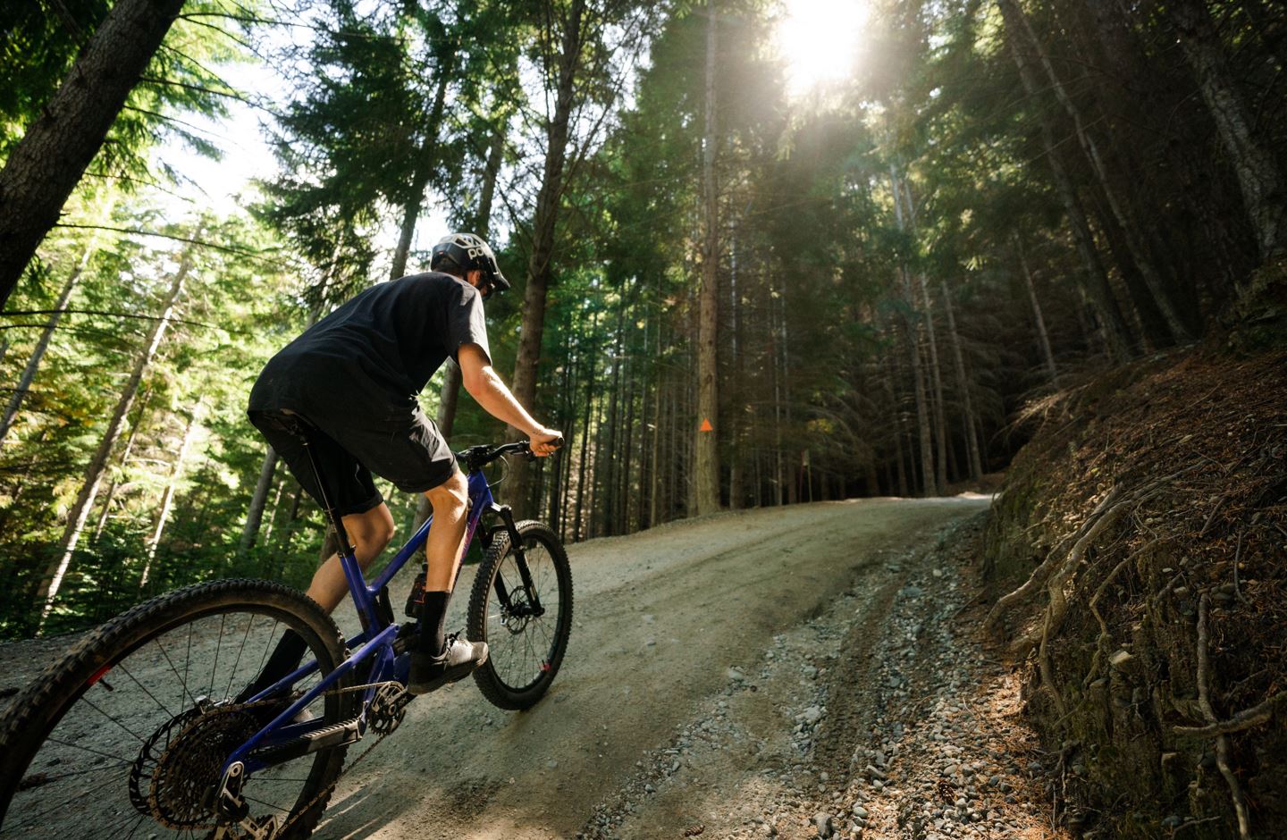 Climbing the bike up the queenstown access road.