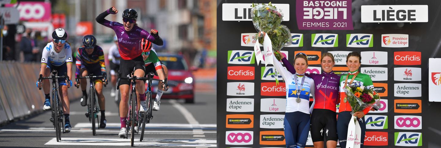 Demi Vollering won Liege-Bastogne-Liege in 2021.