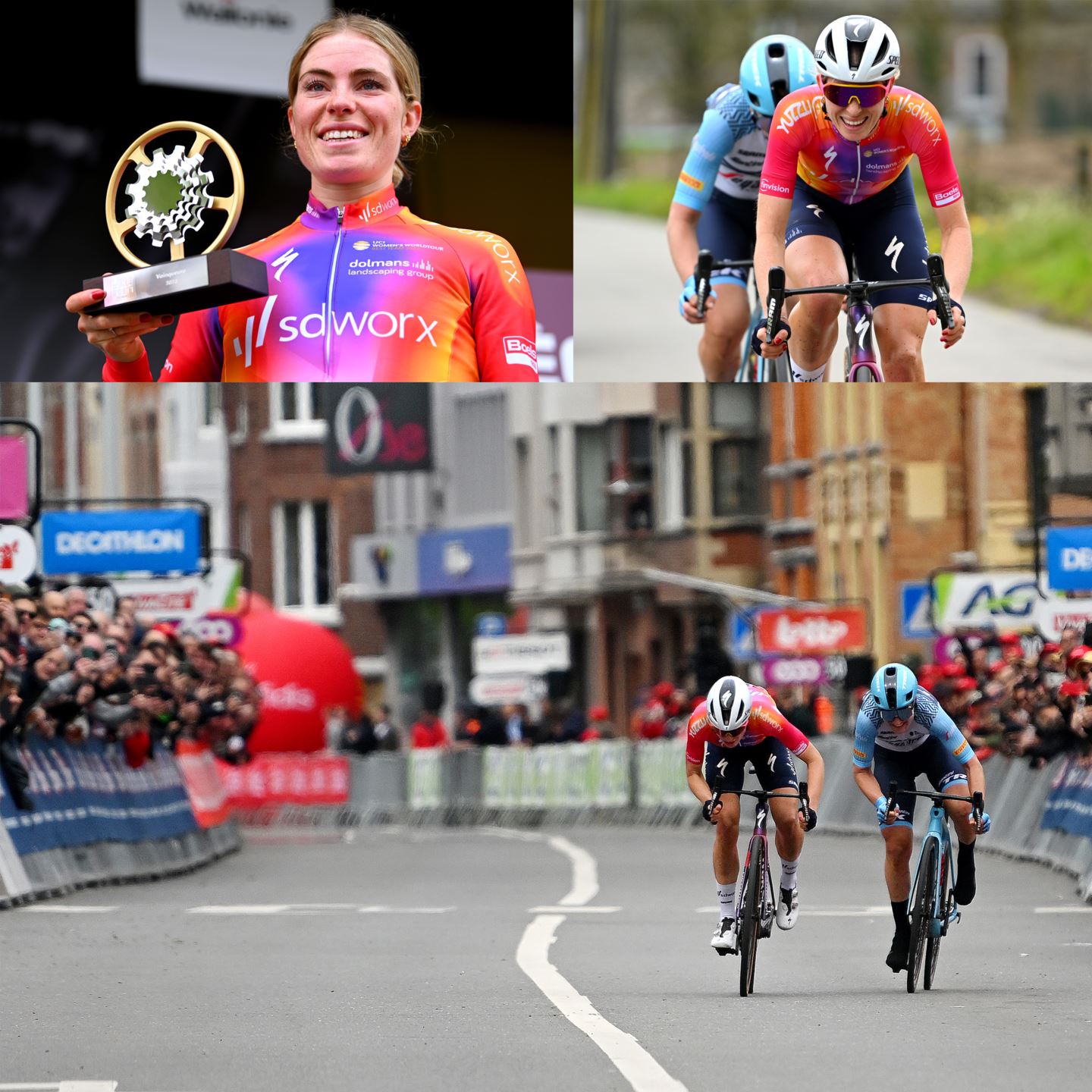 Demi Vollering wins Liège-Bastogne-Liège in a sprint finish to complete the Ardennes Triple.