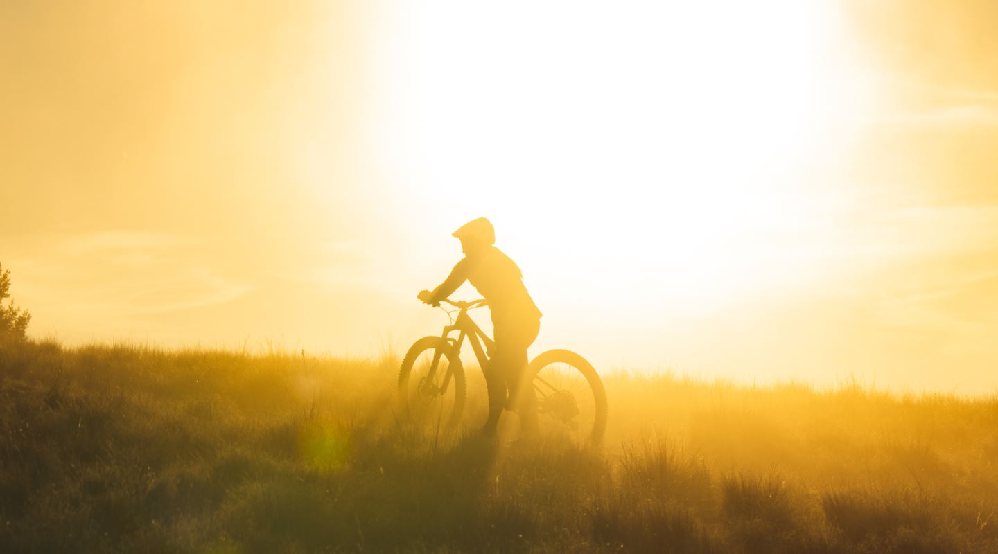 Garrin Evans looking into the sunset.