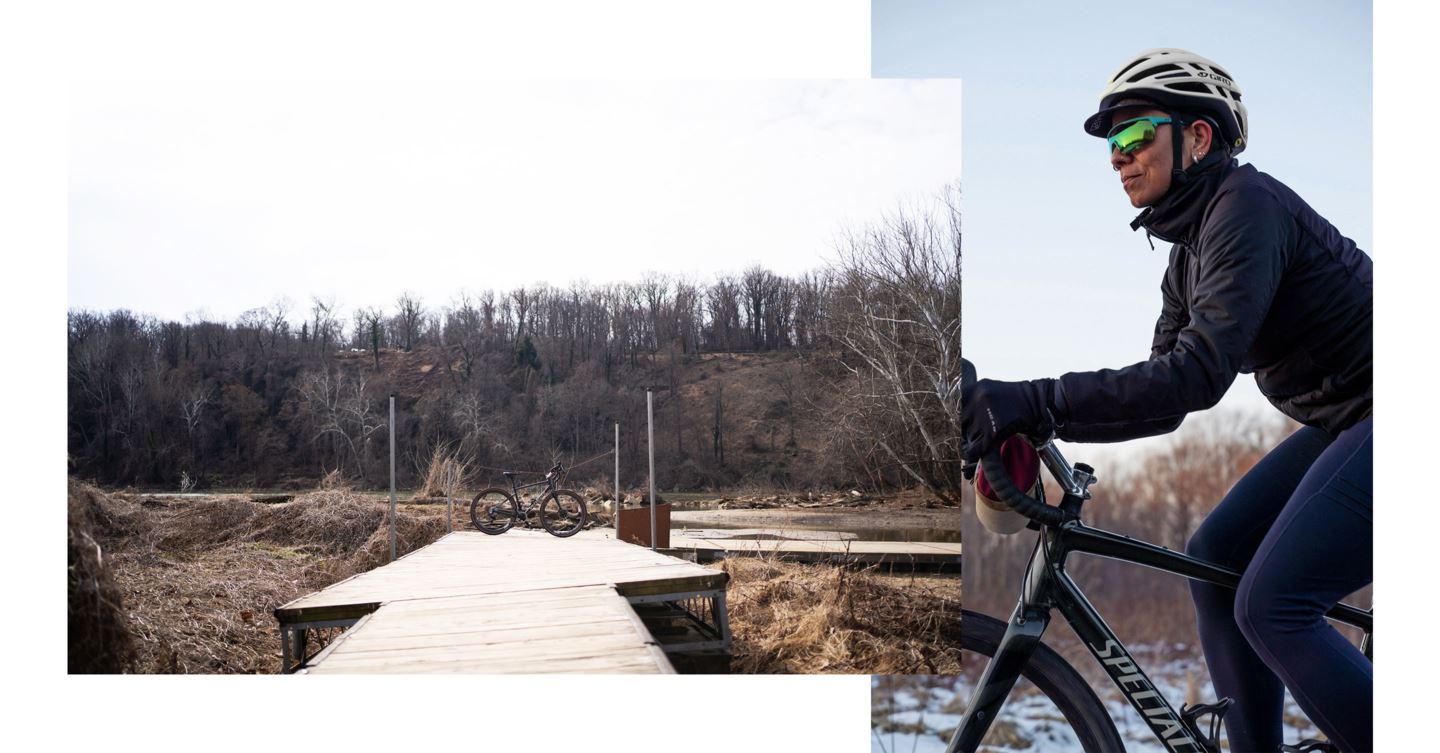 Guarina Lopez and her gravel bike.