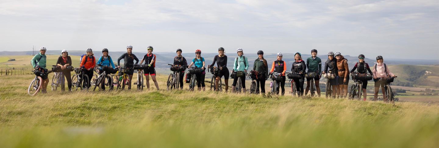 Rachael Walker and Sisters In The Wild UK on a bikepacking trip