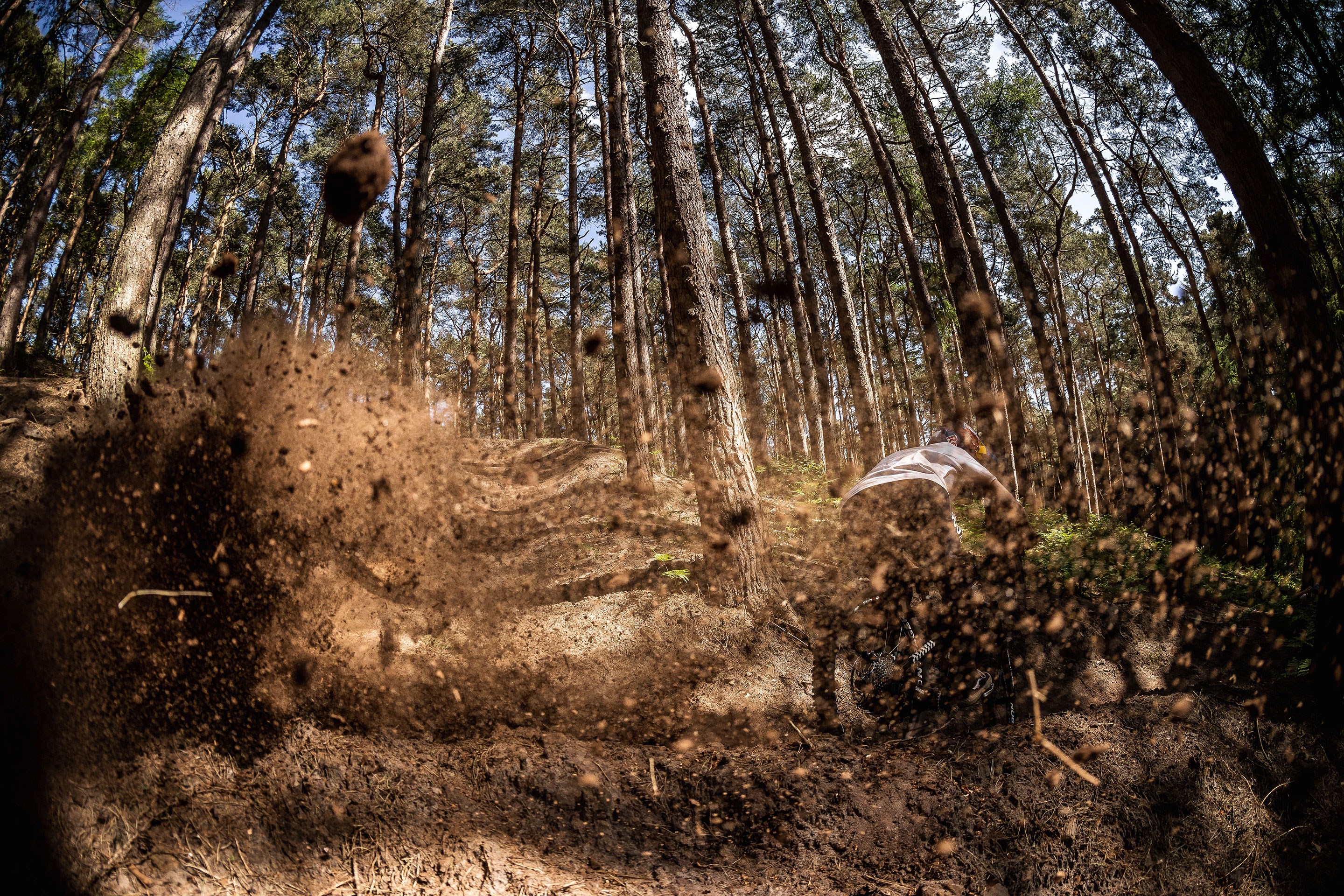 Kade Edwards throw dirt at the camera.