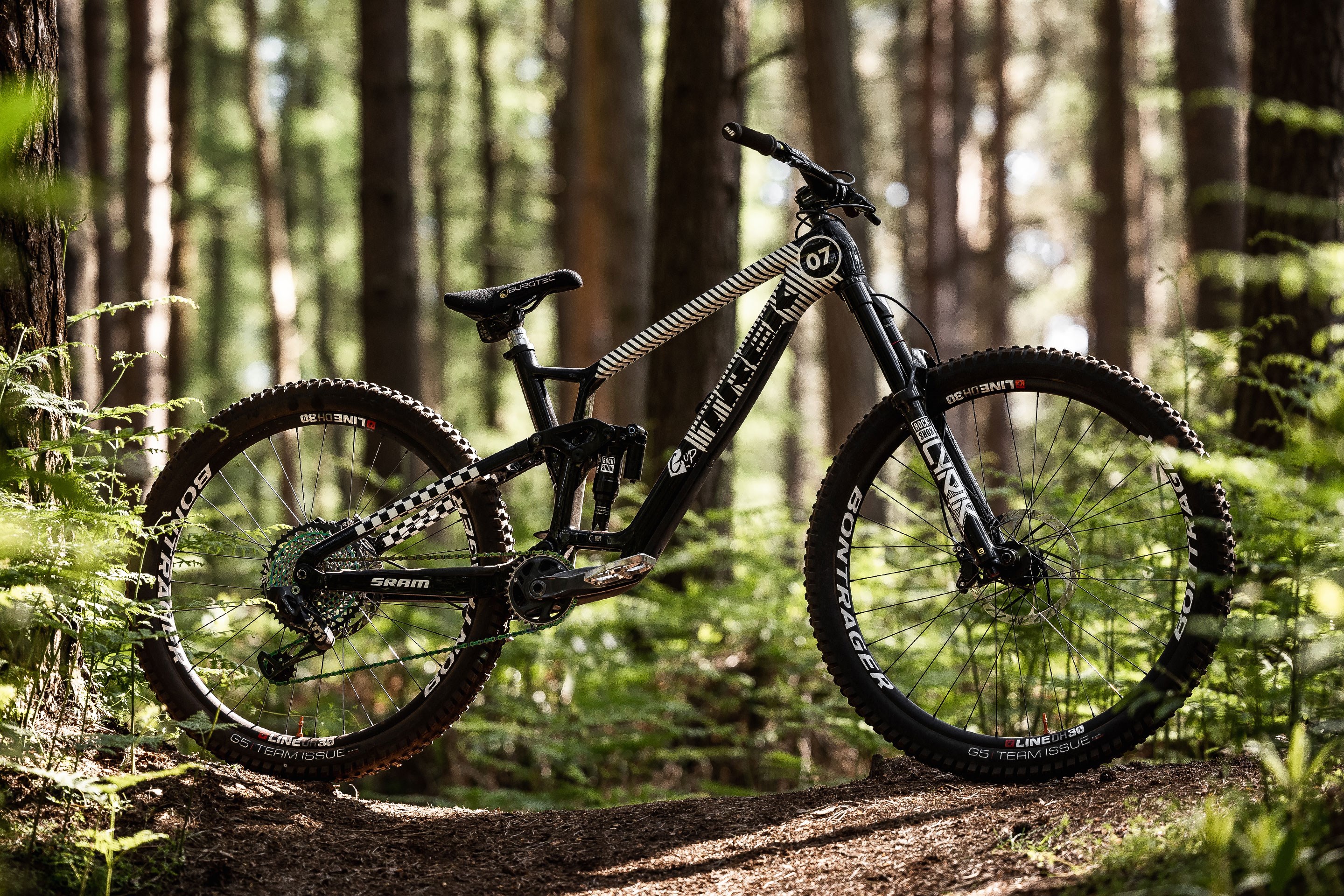 Kade Edward's custom Trek Fuel EX with a Lyrik Ultimate.