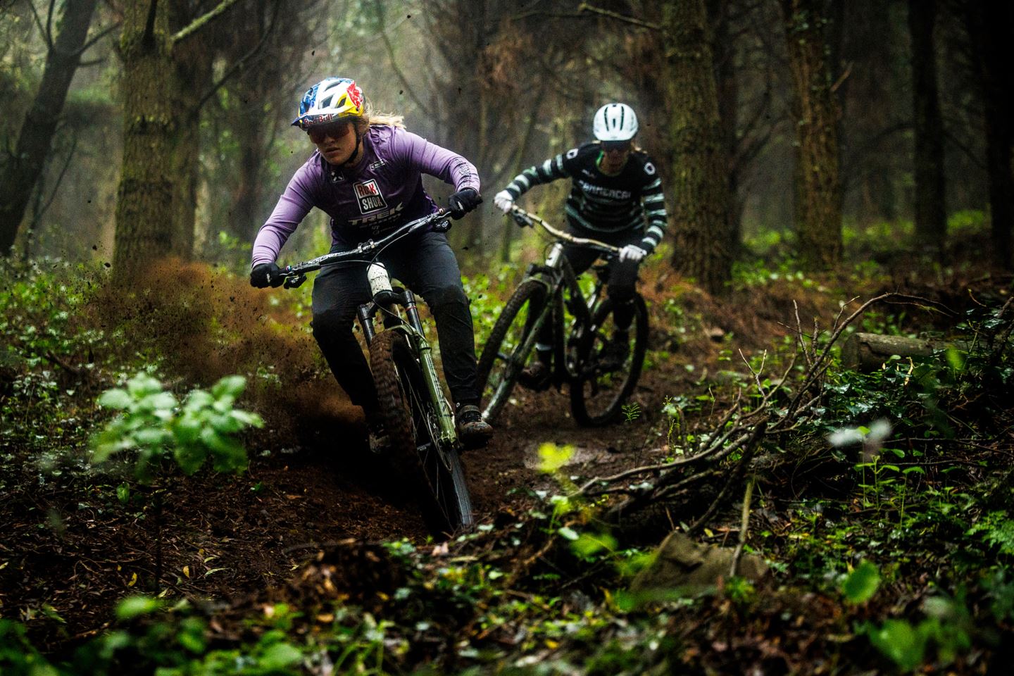 Vali Höll and Cécile Ravanel riding in  Sintra, Portugal.