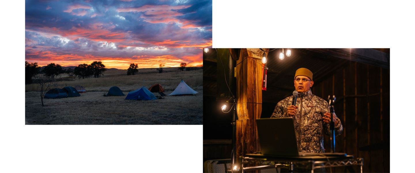 At sunset, Jeremiah Leibowitz of Cuenca Los Ojos presented on efforts to protect and restore the biodiversity of the US-Mexico borderlands.