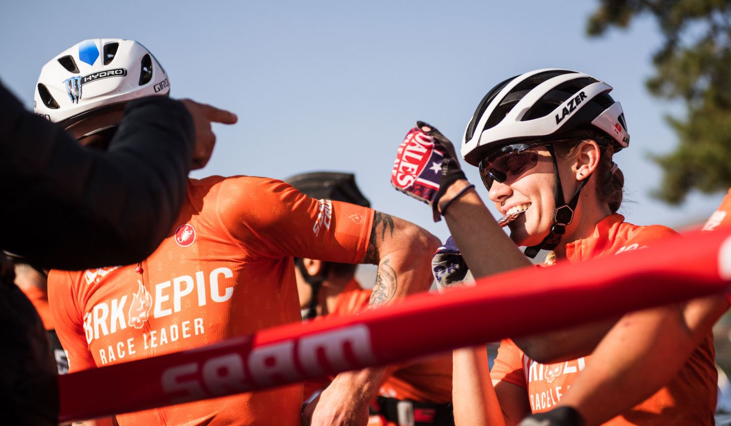 Racers at the Breck Epic start