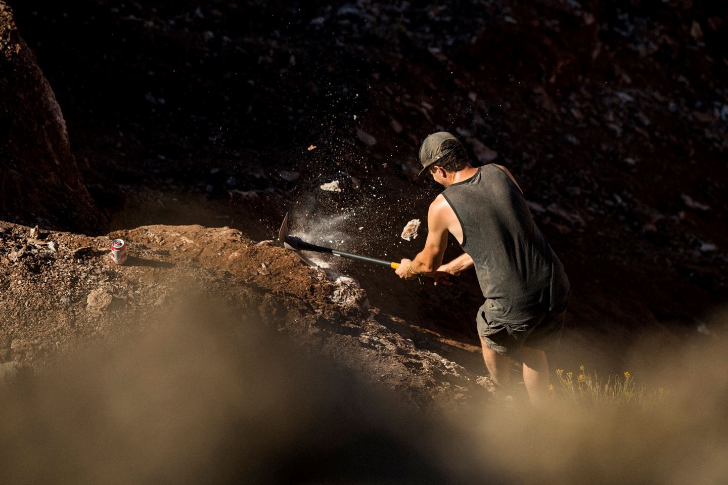 chipping the rock