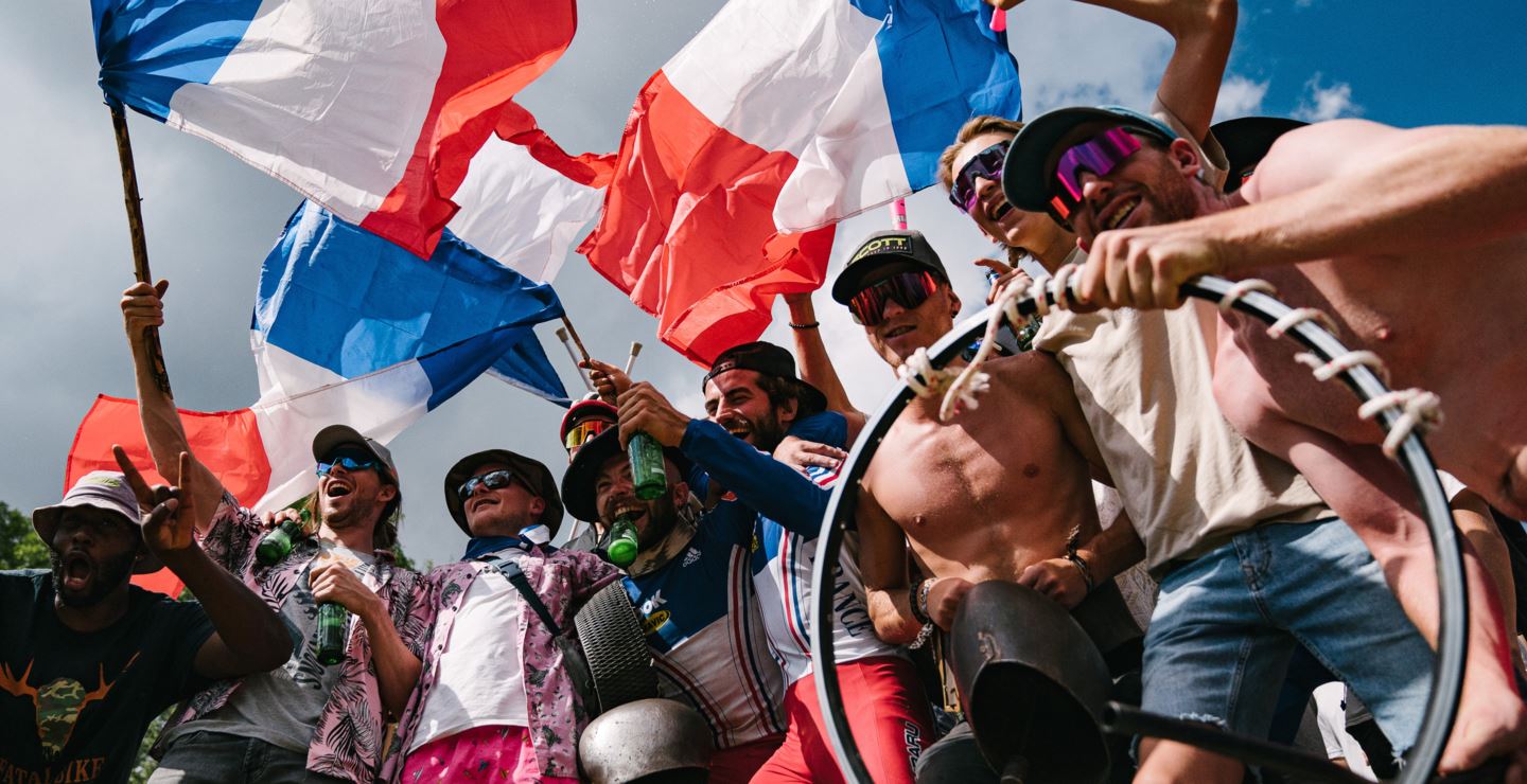 French Fans celebrate the 2022 DH World Championship
