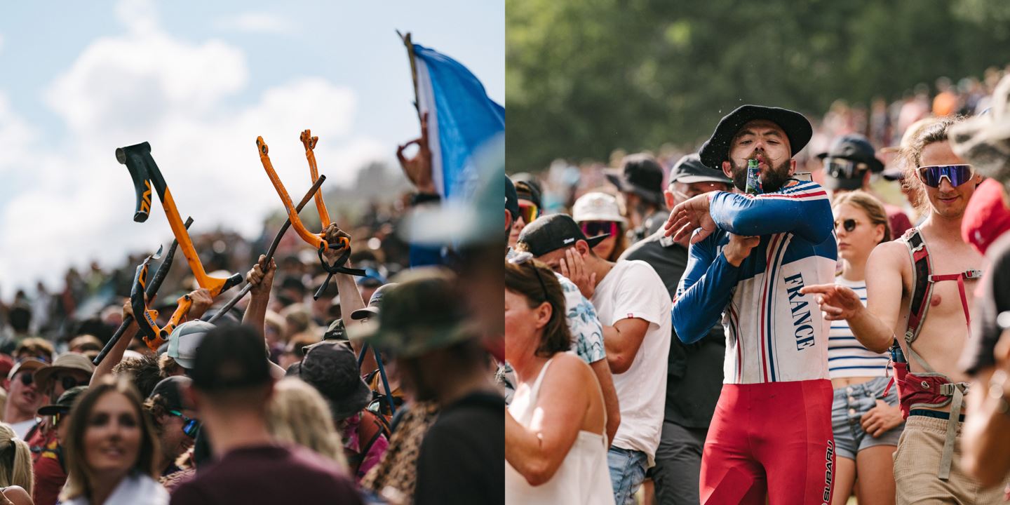 French Fans with improvised noise makers
