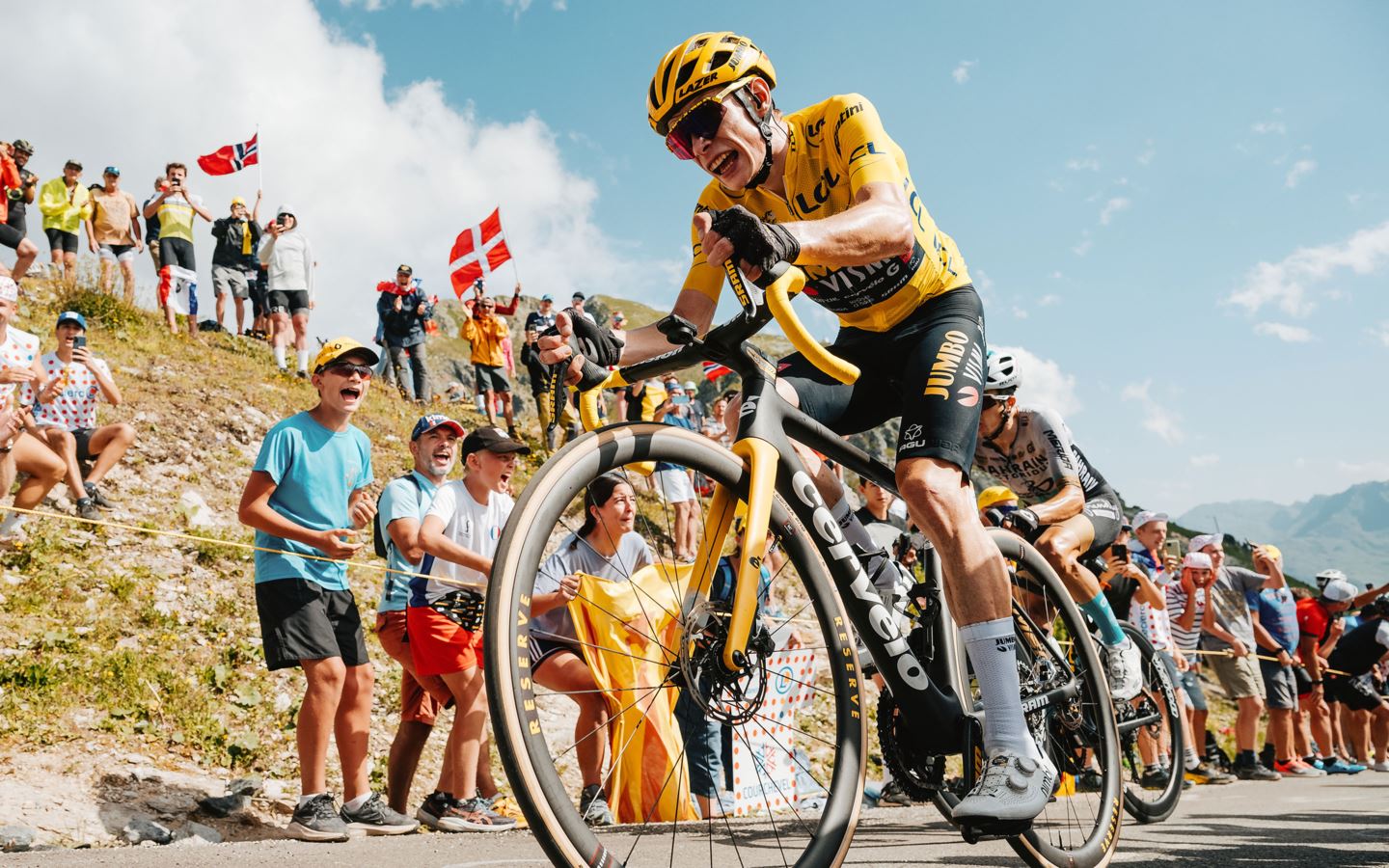 Jonas Vingegaard attacks on the Col de la Loze during Stage 17 of the 2023 Tour de France