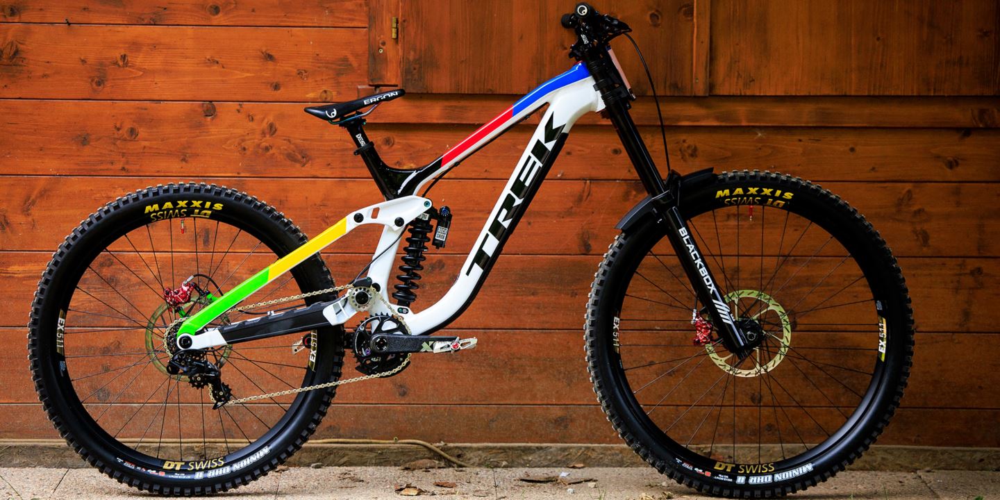 Vali Höll's World Championship commemorative bike for World Cup Finals.