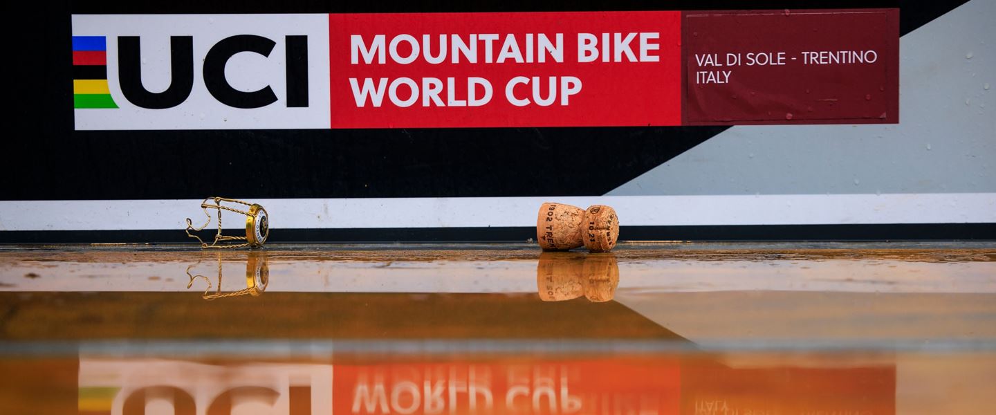 Cork on the podium at World Cup Finals in Val di Sole, Italy.