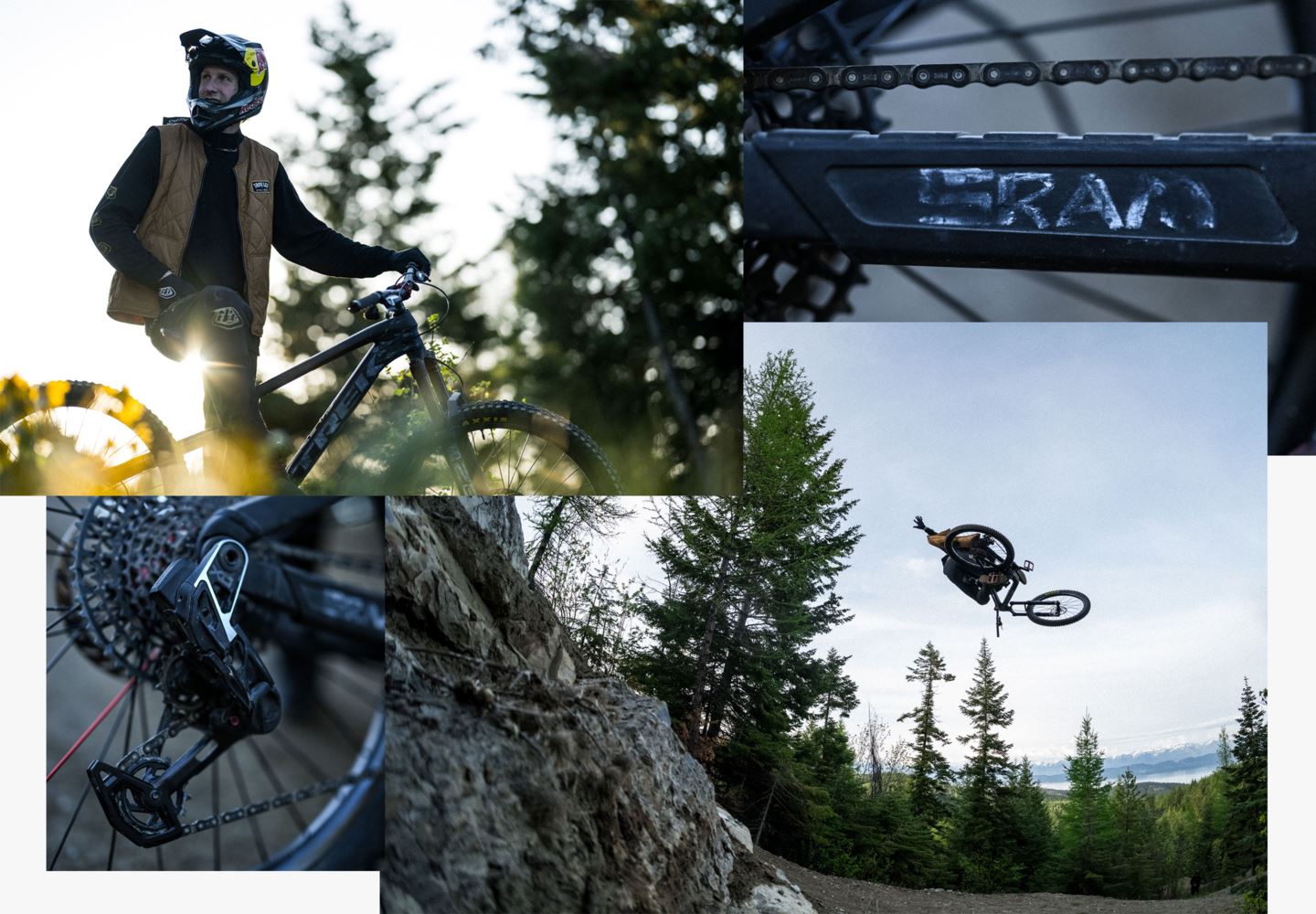 Brandon Semenuk riding a bike at Legacy bike park.