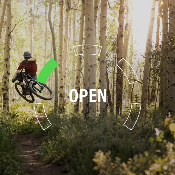 Open position allows your suspension to be plush to absorb the next hit.